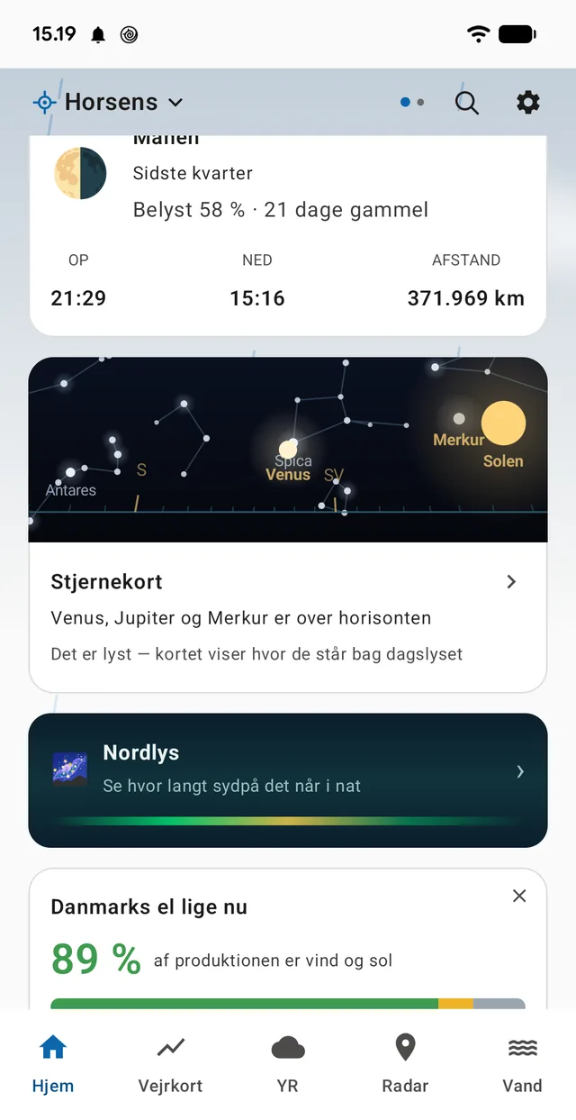 Nordlysflisen på forsiden. Den henter ingenting og skjuler sig selv om sommeren.