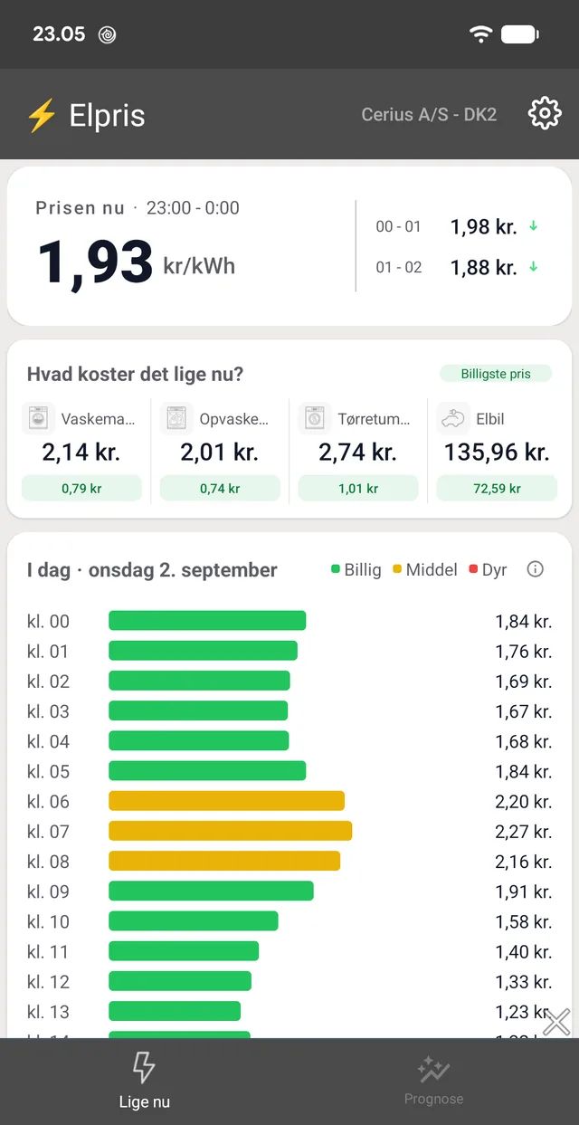 Samme app i lyst tema.